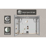 WELLFOR 36-in x 30-in Lighted LED Fog Free Surface Mount Silver Mirrored Soft Close Medicine Cabinet with Outlet