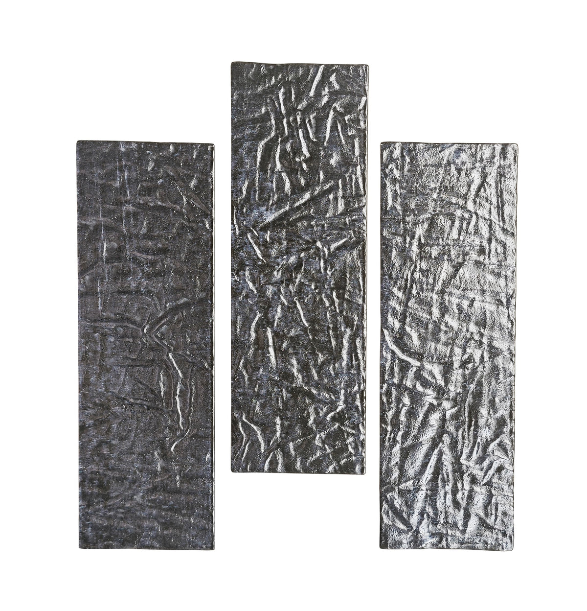 LuxySplash Esli Weathered Black 4-in x 12-in Multi-finish Glass Subway Wall Tile product image