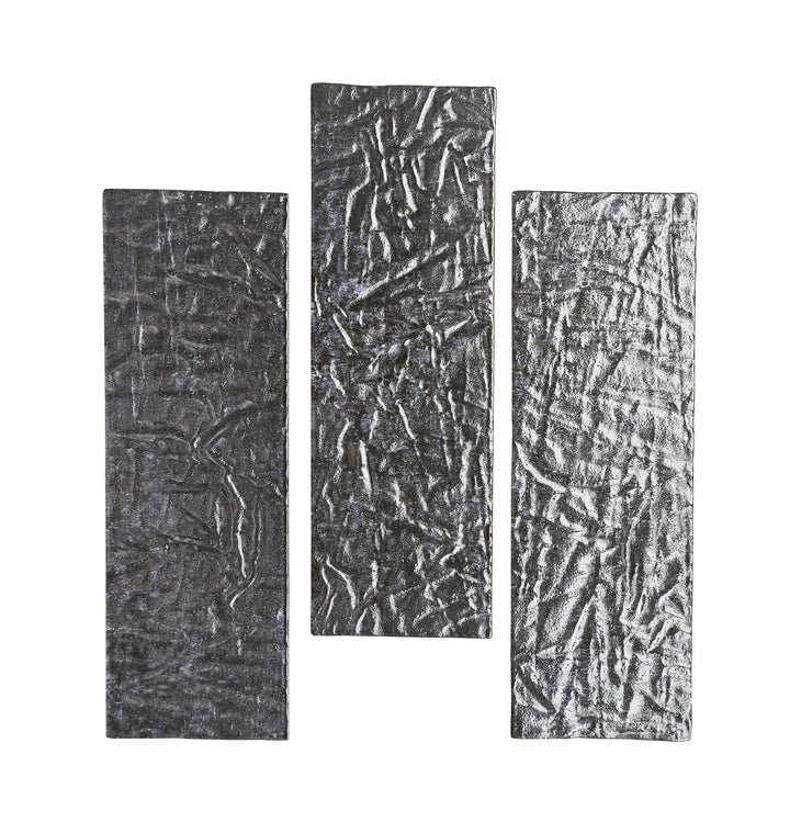 LuxySplash Esli Weathered Black 4-in x 12-in Multi-finish Glass Subway Wall Tile product image