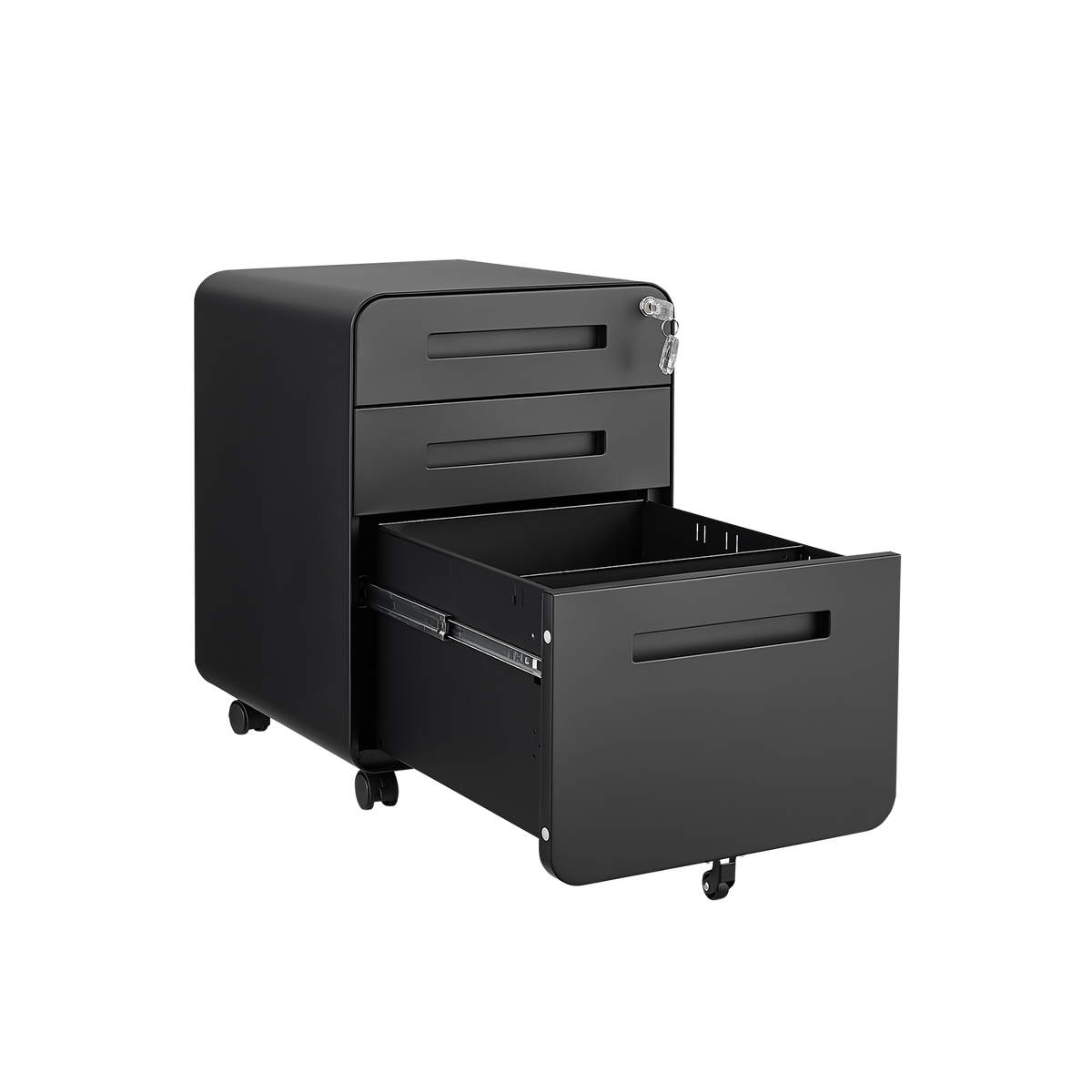 Mondawe Black 3-Drawer 15.75-in File Cabinet