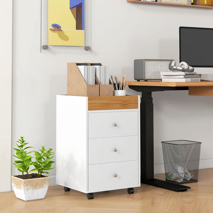 Mondawe White 3-Drawer 16.9-in File Cabinet