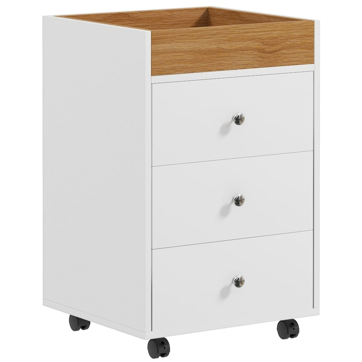 Mondawe White 3-Drawer 16.9-in File Cabinet