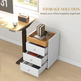 Mondawe White 3-Drawer 16.9-in File Cabinet
