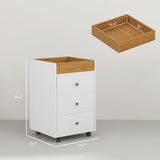 Mondawe White 3-Drawer 16.9-in File Cabinet
