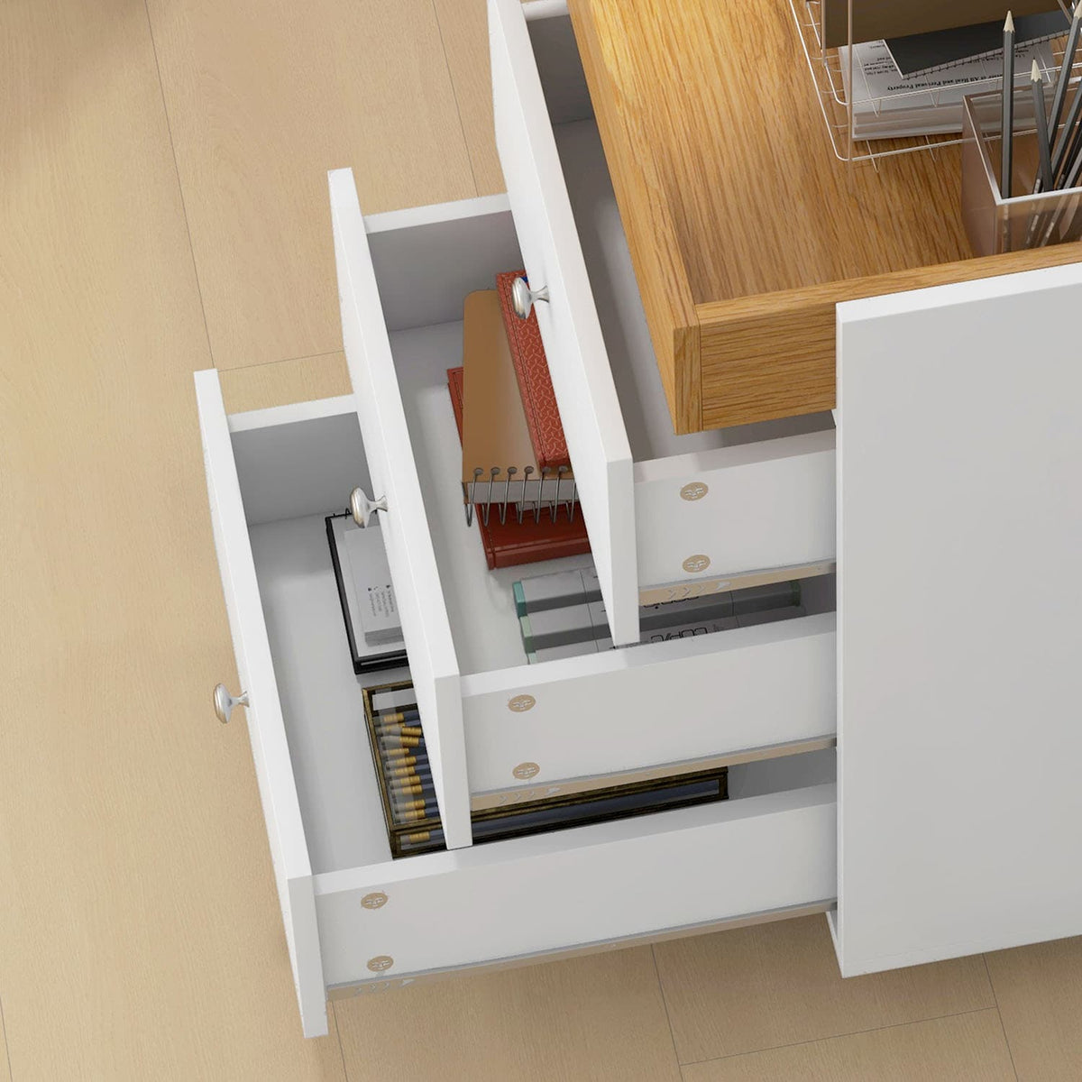 Mondawe White 3-Drawer 16.9-in File Cabinet