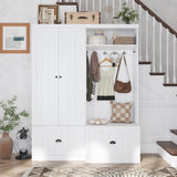 FUFU&GAGA Modern 55.3-in White Composite Hall Tree