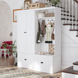 FUFU&GAGA Modern 55.3-in White Composite Hall Tree