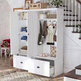 FUFU&GAGA Modern 55.3-in White Composite Hall Tree