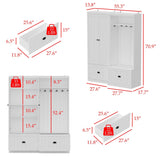 FUFU&GAGA Modern 55.3-in White Composite Hall Tree