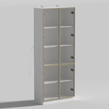 FUFU&GAGA Kitchen Cabinet With Tempered Glass Doors And Light