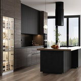 FUFU&GAGA Kitchen Cabinet With Tempered Glass Doors And Light