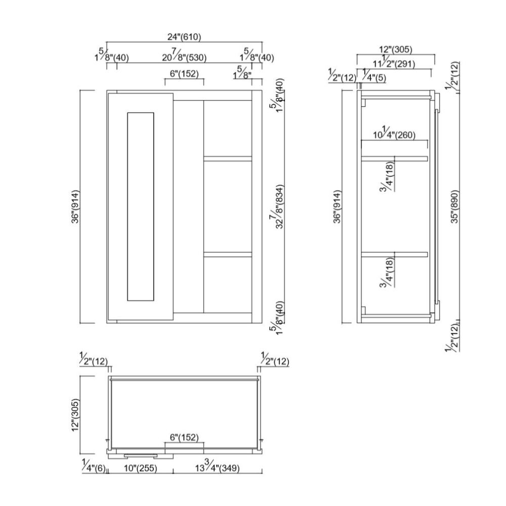 Design House Brookings 24-in W x 36-in H x 12-in D Espresso Maple Blind Corner Wall Ready To Assemble Plywood Cabinet (Recessed Panel Shaker Style)