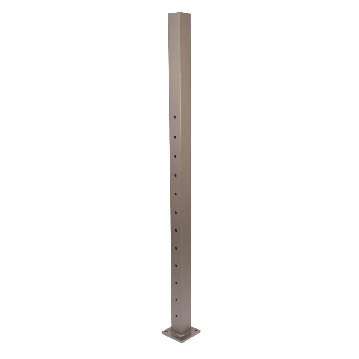 Deckorators Contemporary Cable 2.5-in x 2.5-in x 4-1/2-ft Textured Bronze Aluminum Deck Bottom Stair Post