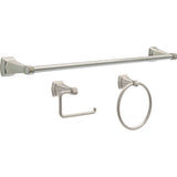Delta Flynn 3-Piece SpotShield Brushed Nickel Bathroom Hardware Set (Towel Bar, Toilet Paper Holder, Towel Ring)