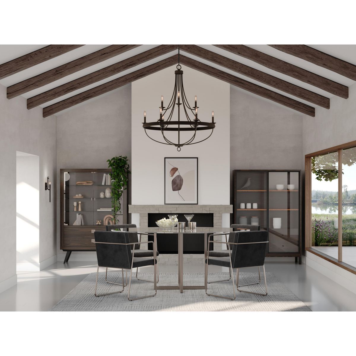 Progress Lighting Gulliver 9-Light Black Coastal Chandelier
