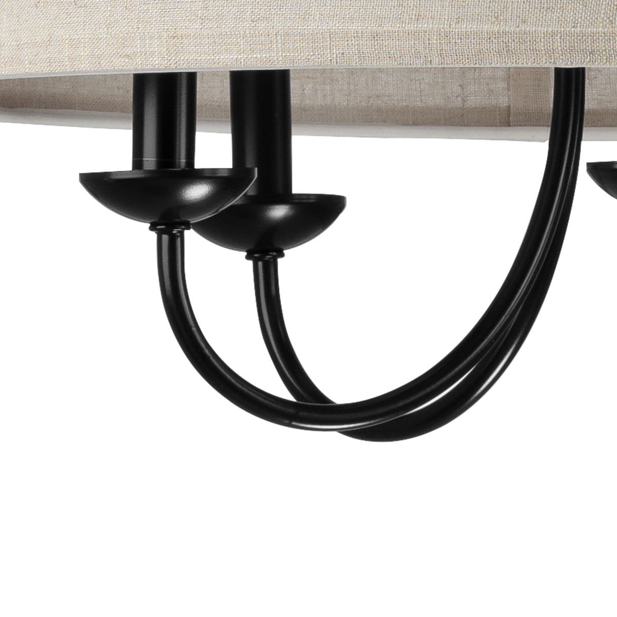 Progress Lighting Drum Shade 5-Light Matte Black Farmhouse Chandelier