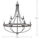 Progress Lighting Gulliver 9-Light Black Coastal Chandelier