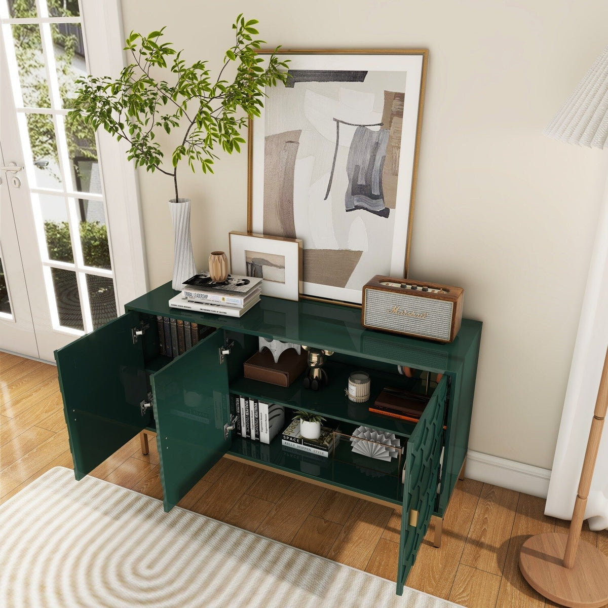 Mondawe 29.5 in. 3-Door Accent Cabinet, Green