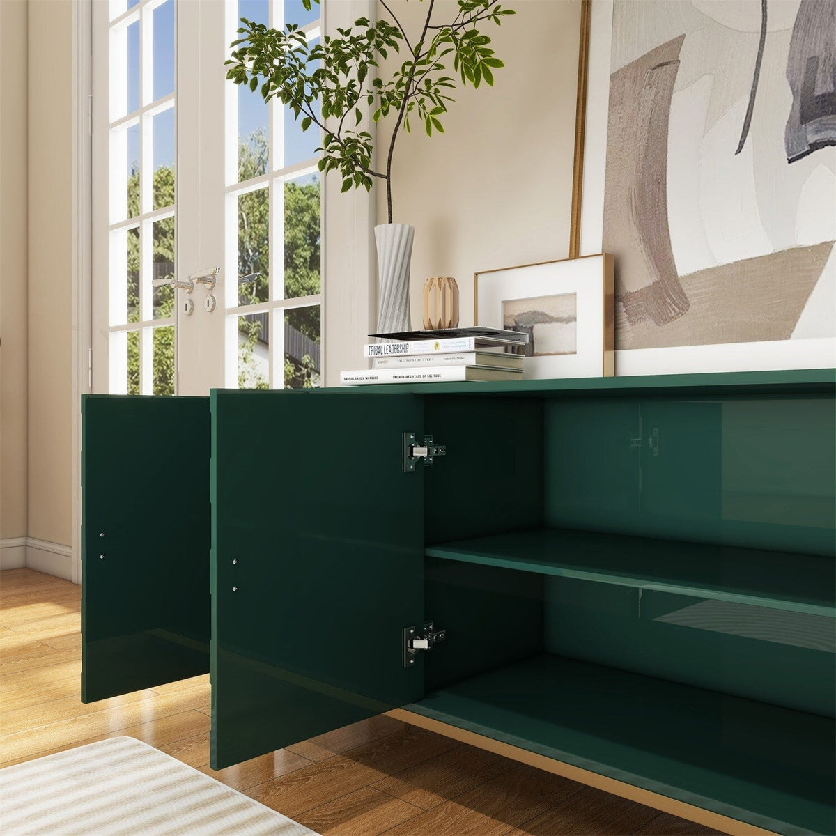 Mondawe 29.5 in. 3-Door Accent Cabinet, Green