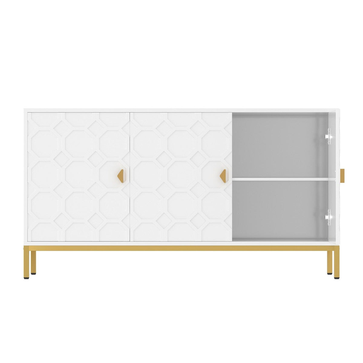 Mondawe 29.5 in. 3-Door Accent Cabinet, White
