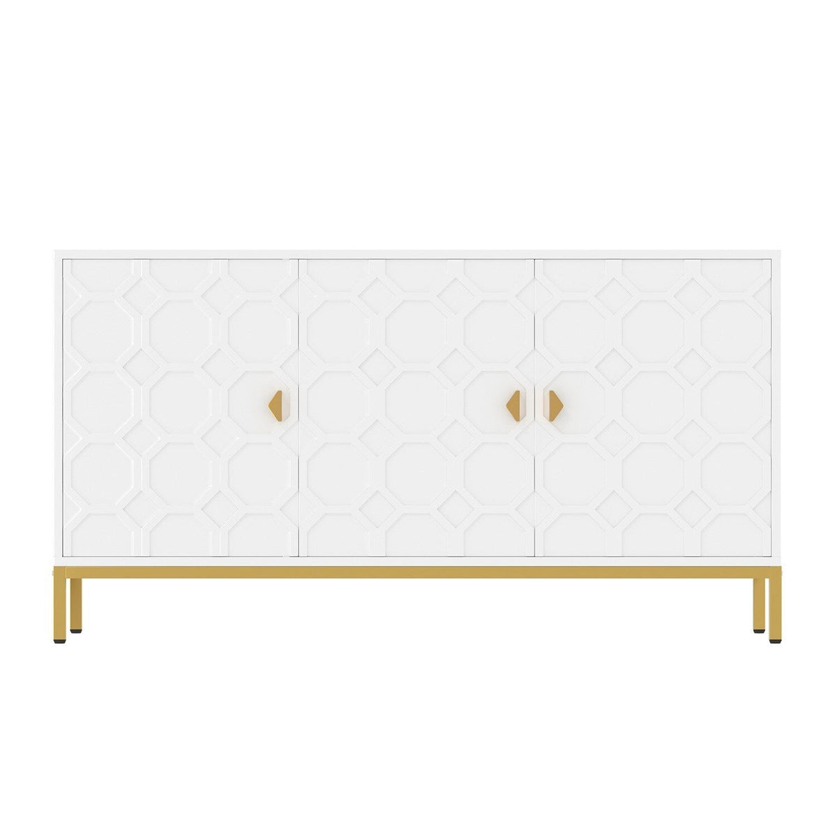 Mondawe 29.5 in. 3-Door Accent Cabinet, White
