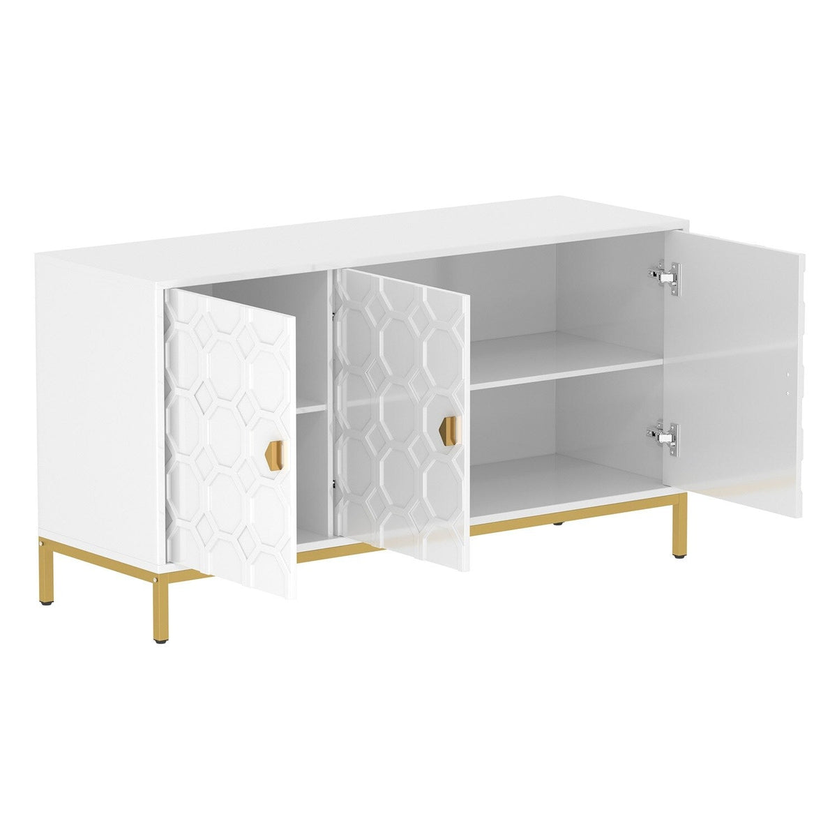 Mondawe 29.5 in. 3-Door Accent Cabinet, White