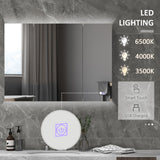 Forclover 35.5-in x 25.5-in Lighted LED Surface Mount White Medicine Cabinet