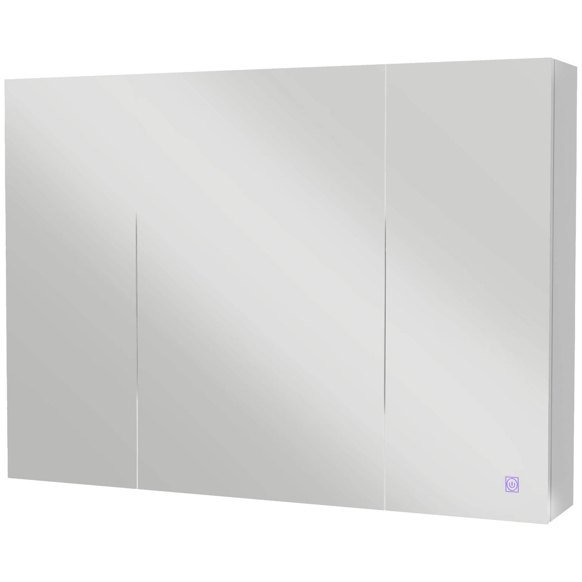 Forclover 35.5-in x 25.5-in Lighted LED Surface Mount White Medicine Cabinet