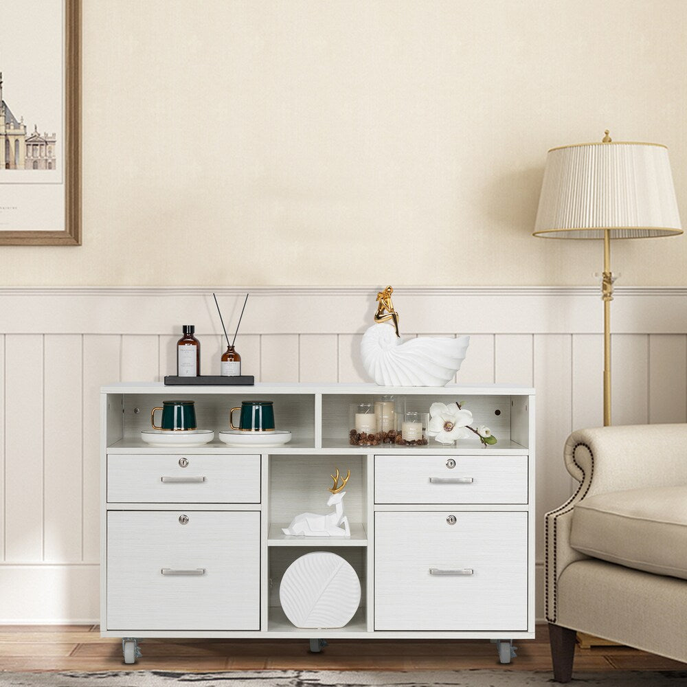 Winado White 4-Drawer 18.89-in File Cabinet