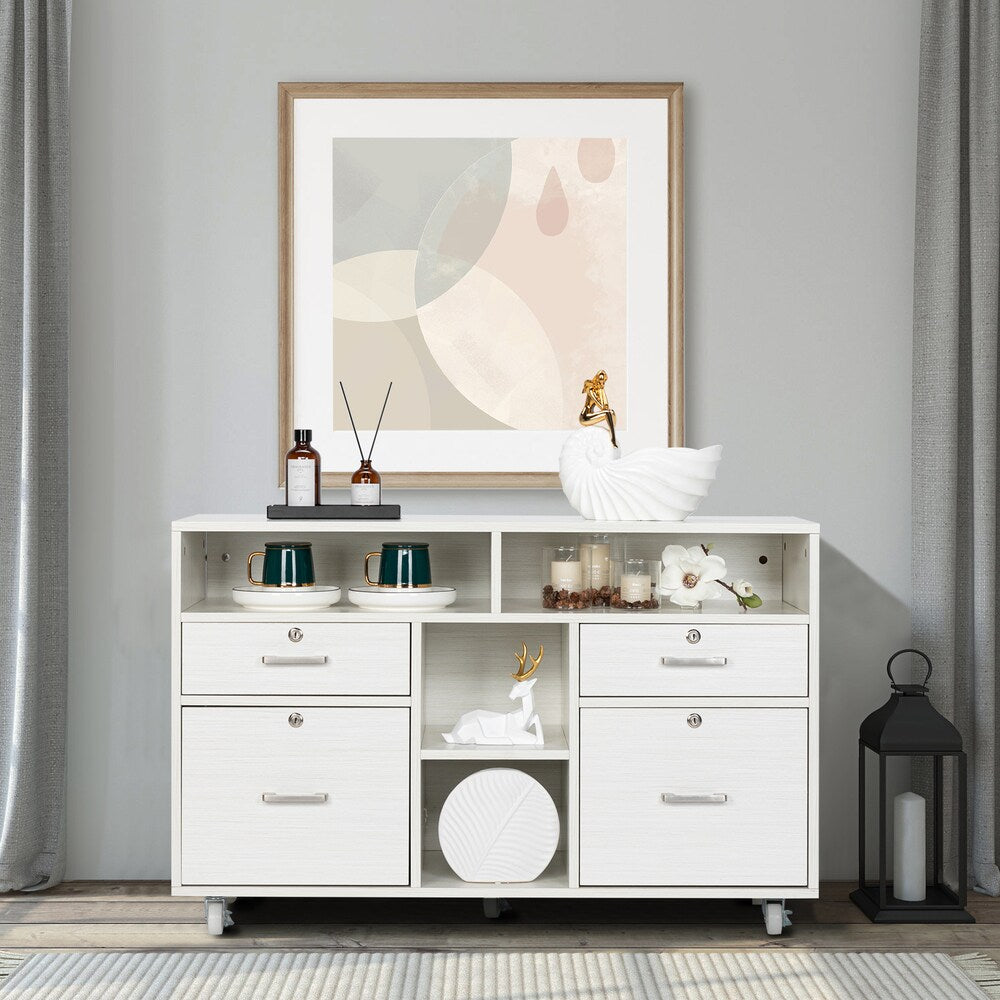 Winado White 4-Drawer 18.89-in File Cabinet