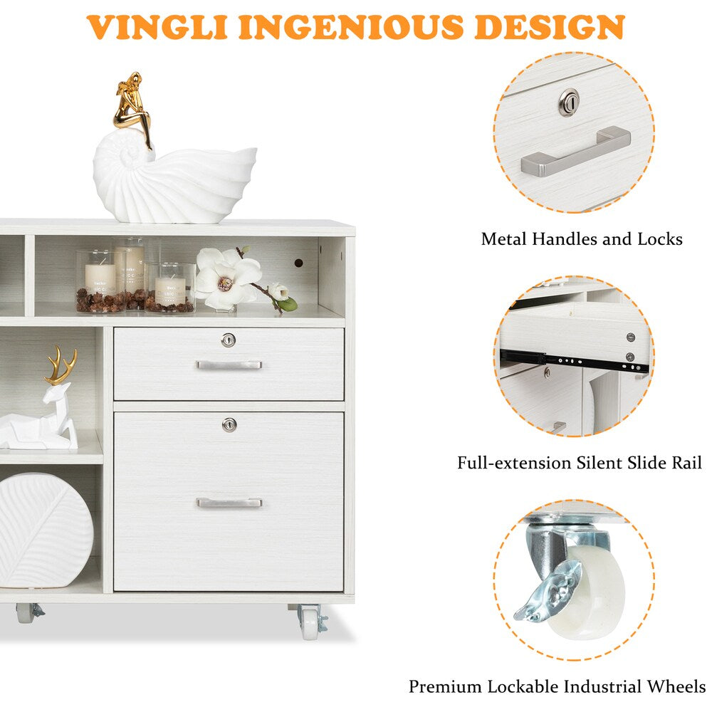 Winado White 4-Drawer 18.89-in File Cabinet