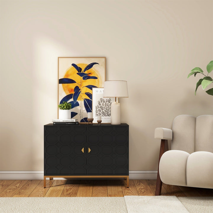 Mondawe 40 in. 2-Door Accent Cabinet Chests, Black