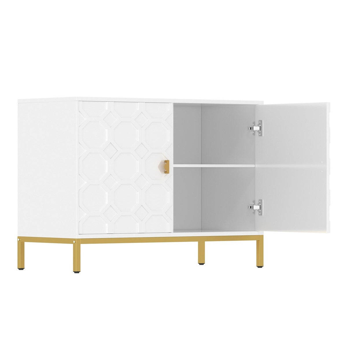 Mondawe 40 in. 2-Door Accent Cabinet Chests, White