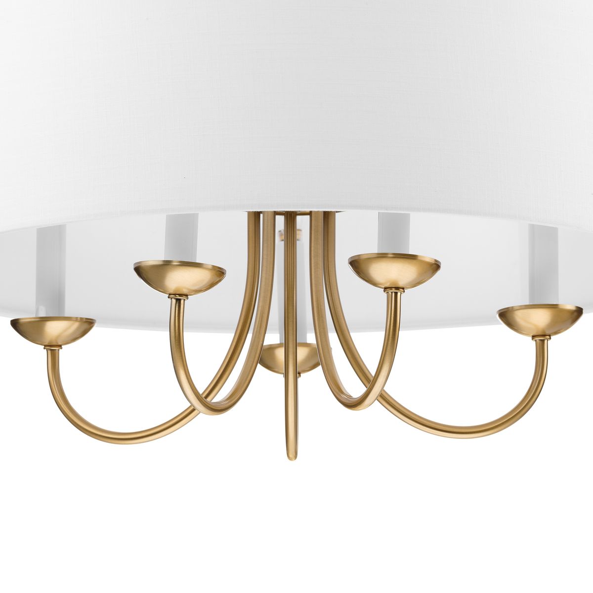Progress Lighting Drum Shade 5-Light Brushed Bronze Traditional Chandelier