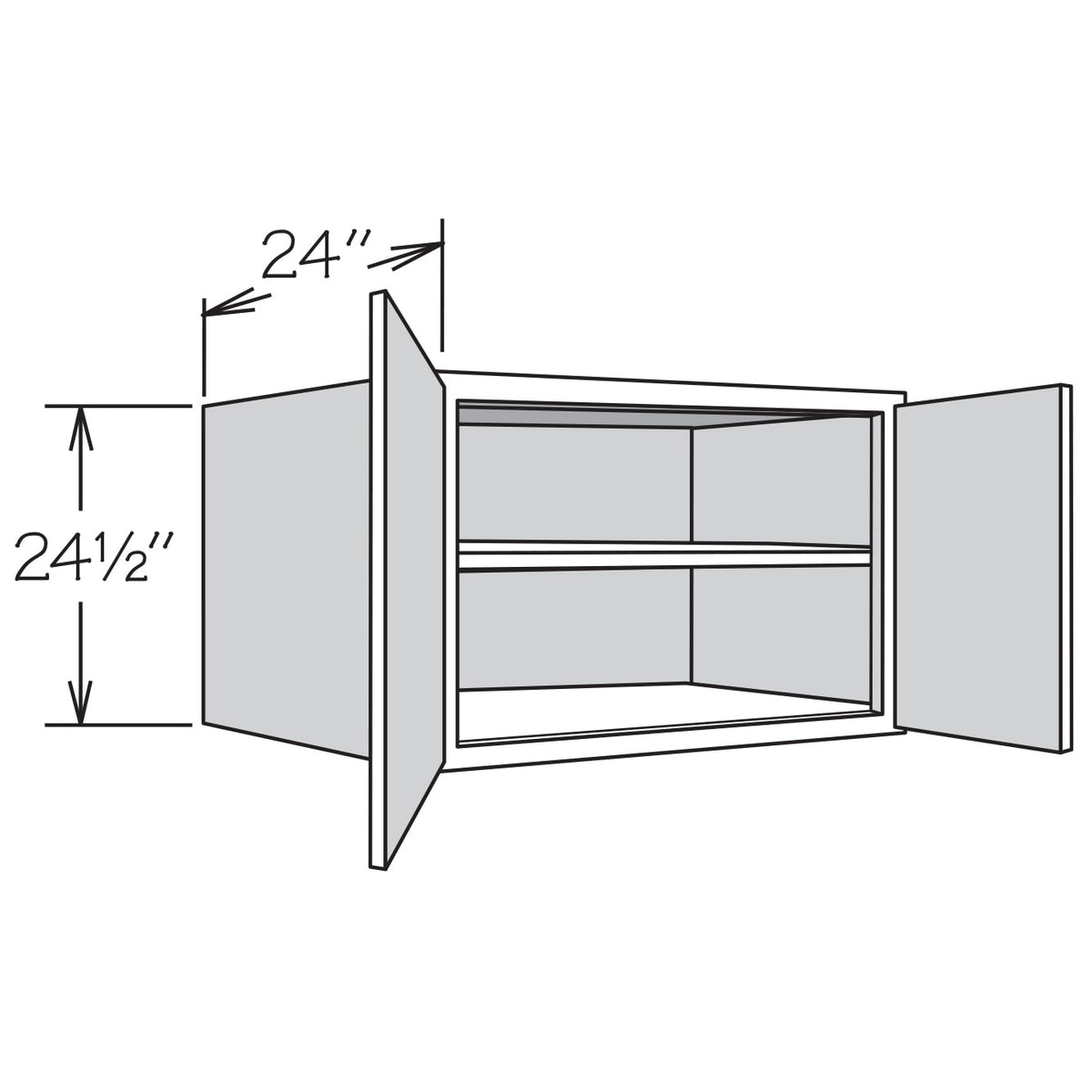 Shenandoah PRO Express Breckenridge 36-in W x 24.5-in H x 24-in D Linen Partial Overlay Wall Fully Assembled Plywood Cabinet (Recessed Panel Shaker Door Style)