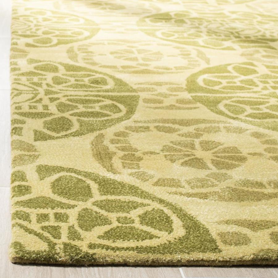 Safavieh Wyndham Hutton 7 x 7 Honey/Green Square Indoor Abstract Bohemian/Eclectic Handcrafted Area Rug