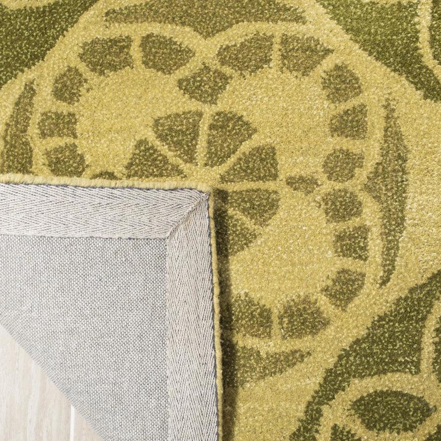 Safavieh Wyndham Hutton 7 x 7 Honey/Green Square Indoor Abstract Bohemian/Eclectic Handcrafted Area Rug