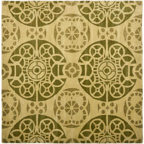 Safavieh Wyndham Hutton 7 x 7 Honey/Green Square Indoor Abstract Bohemian/Eclectic Handcrafted Area Rug