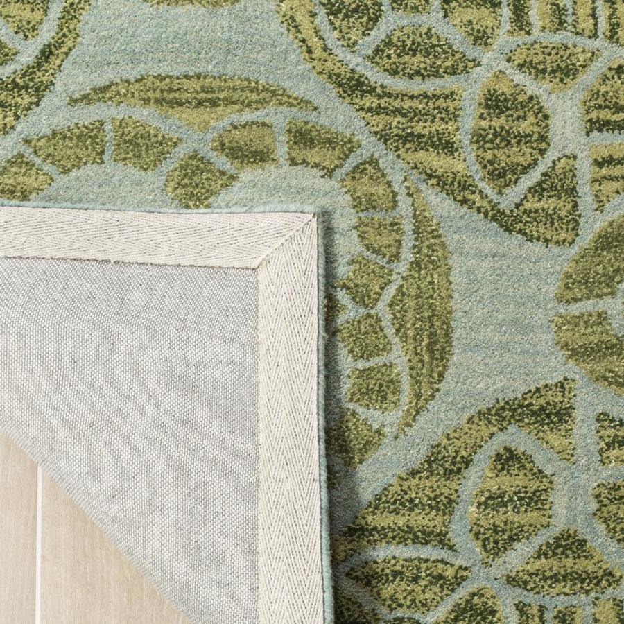 Safavieh Wyndham Hutton 10 x 14 Turquoise/Green Indoor Abstract Bohemian/Eclectic Handcrafted Area Rug