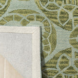 Safavieh Wyndham Hutton 10 x 14 Turquoise/Green Indoor Abstract Bohemian/Eclectic Handcrafted Area Rug