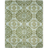 Safavieh Wyndham Hutton 10 x 14 Turquoise/Green Indoor Abstract Bohemian/Eclectic Handcrafted Area Rug