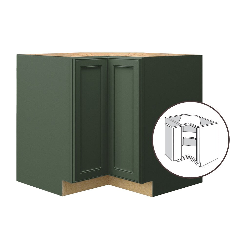 allen + roth Heathrow 36-in W x 34.5-in H x 24-in D Sage L-shaped Corner Base Fully Assembled Cabinet (Recessed Panel Square Style)