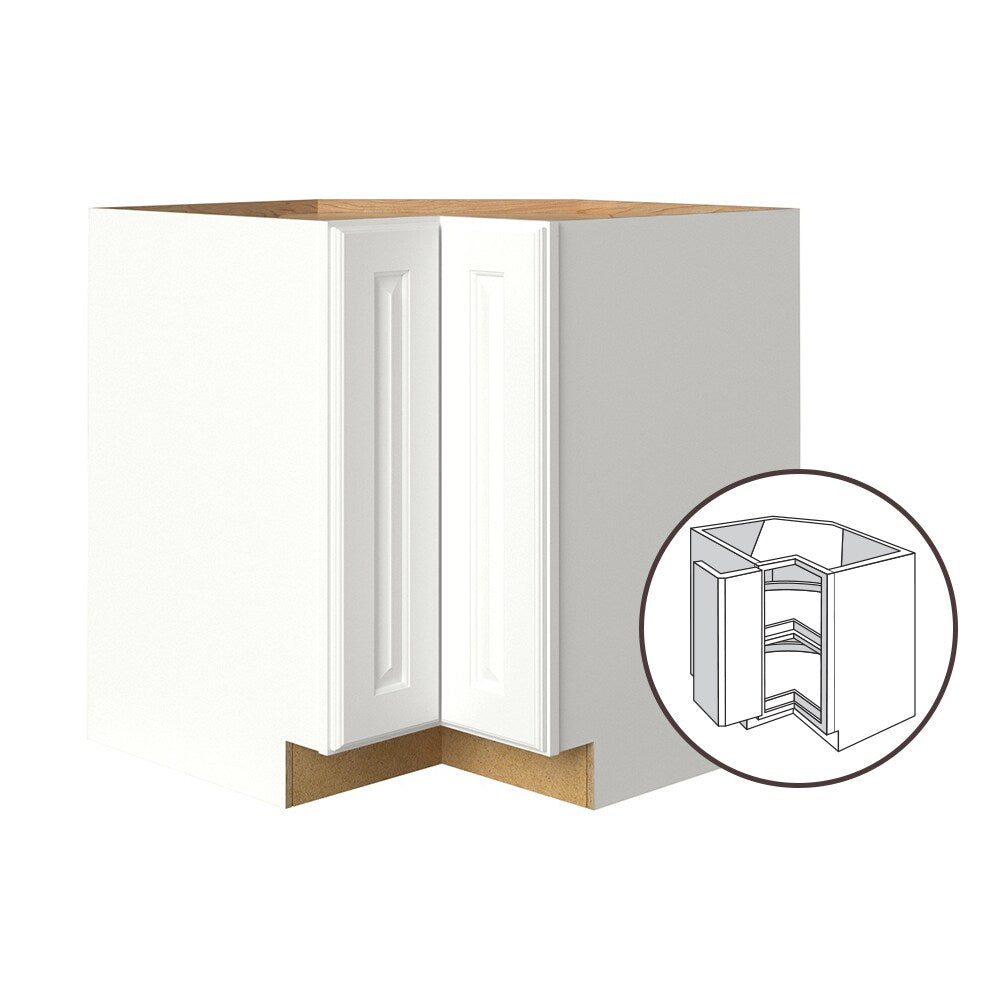 allen + roth Tilson 33-in W x 34.5-in H x 24-in D Linen Lazy Susan Corner Base Fully Assembled Cabinet (Raised Panel Style)