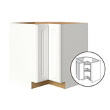 allen + roth Tilson 33-in W x 34.5-in H x 24-in D Linen Lazy Susan Corner Base Fully Assembled Cabinet (Raised Panel Style)
