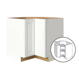allen + roth Tilson 36-in W x 34.5-in H x 24-in D Linen Lazy Susan Corner Base Fully Assembled Cabinet (Raised Panel Style)