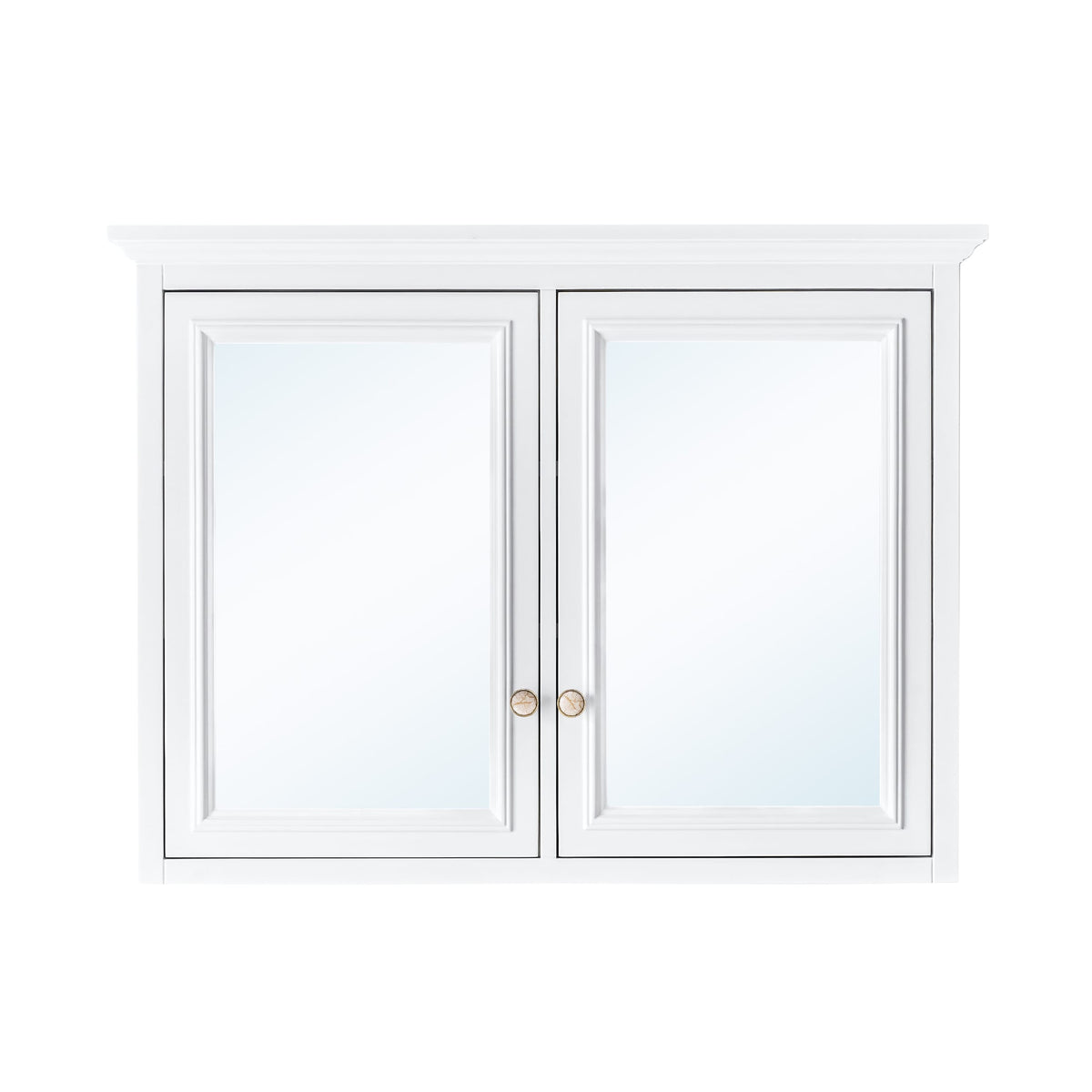 Forclover 40-in x 30-in Surface Mount White Mirrored Soft Close Medicine Cabinet