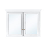 Forclover 40-in x 30-in Surface Mount White Mirrored Soft Close Medicine Cabinet