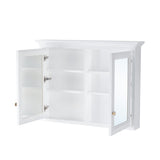 Forclover 40-in x 30-in Surface Mount White Mirrored Soft Close Medicine Cabinet