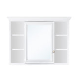 Forclover 40-in x 30-in Surface Mount White Mirrored Soft Close Medicine Cabinet