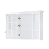 Forclover 40-in x 30-in Surface Mount White Mirrored Soft Close Medicine Cabinet